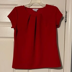 Liz Claiborne Scarlet Pleated Top